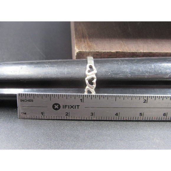 Size 8 Sterling Silver Four Hearts Band Ring Vintage Statement Engagement - Picture 5 of 6